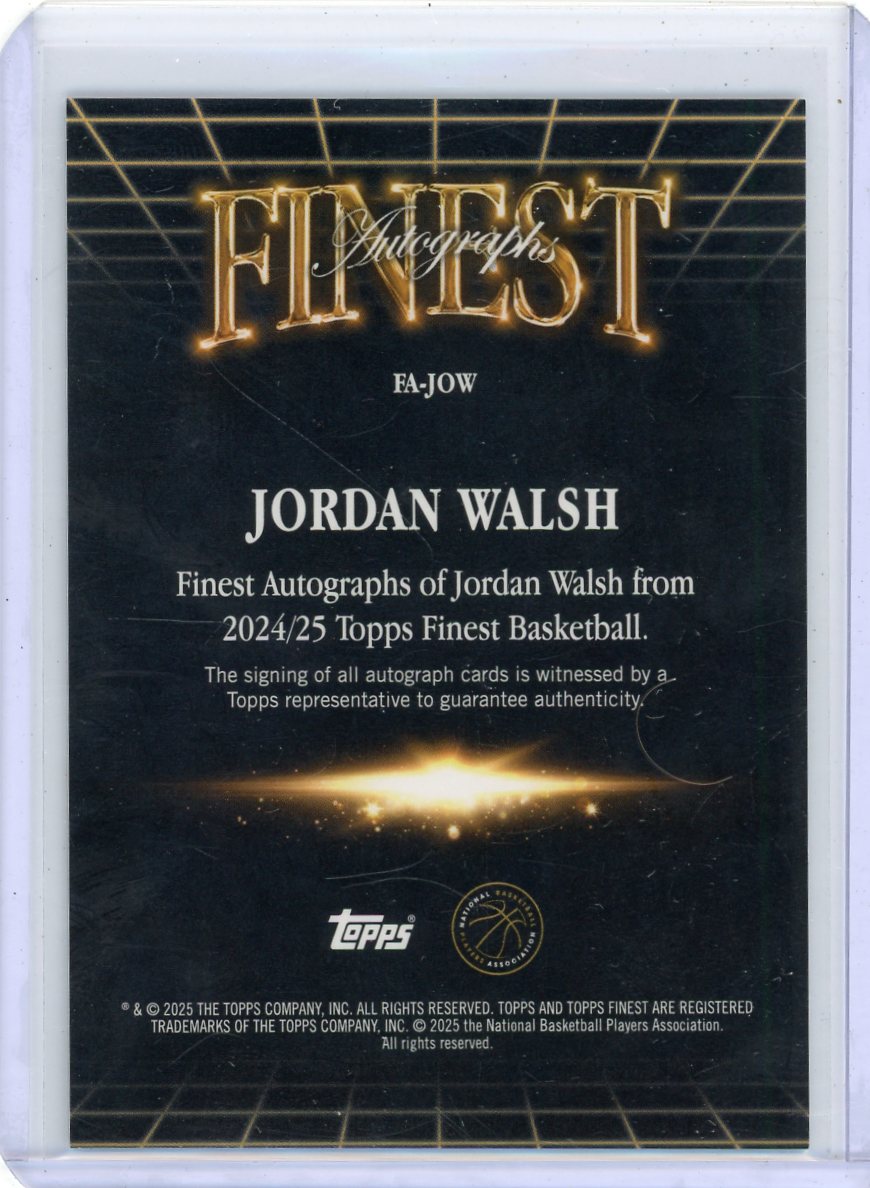 Jordan Walsh 2024-25 Topps Finest Autographs