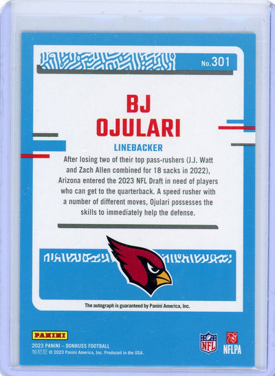 BJ Ojulari 2023 Panini Donruss autograph rookie card green