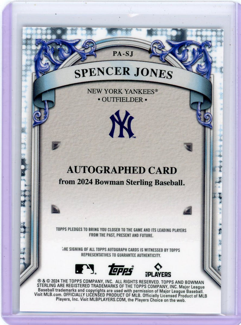 Spencer Jones 2024 Bowman Sterling Autograph Refractor 