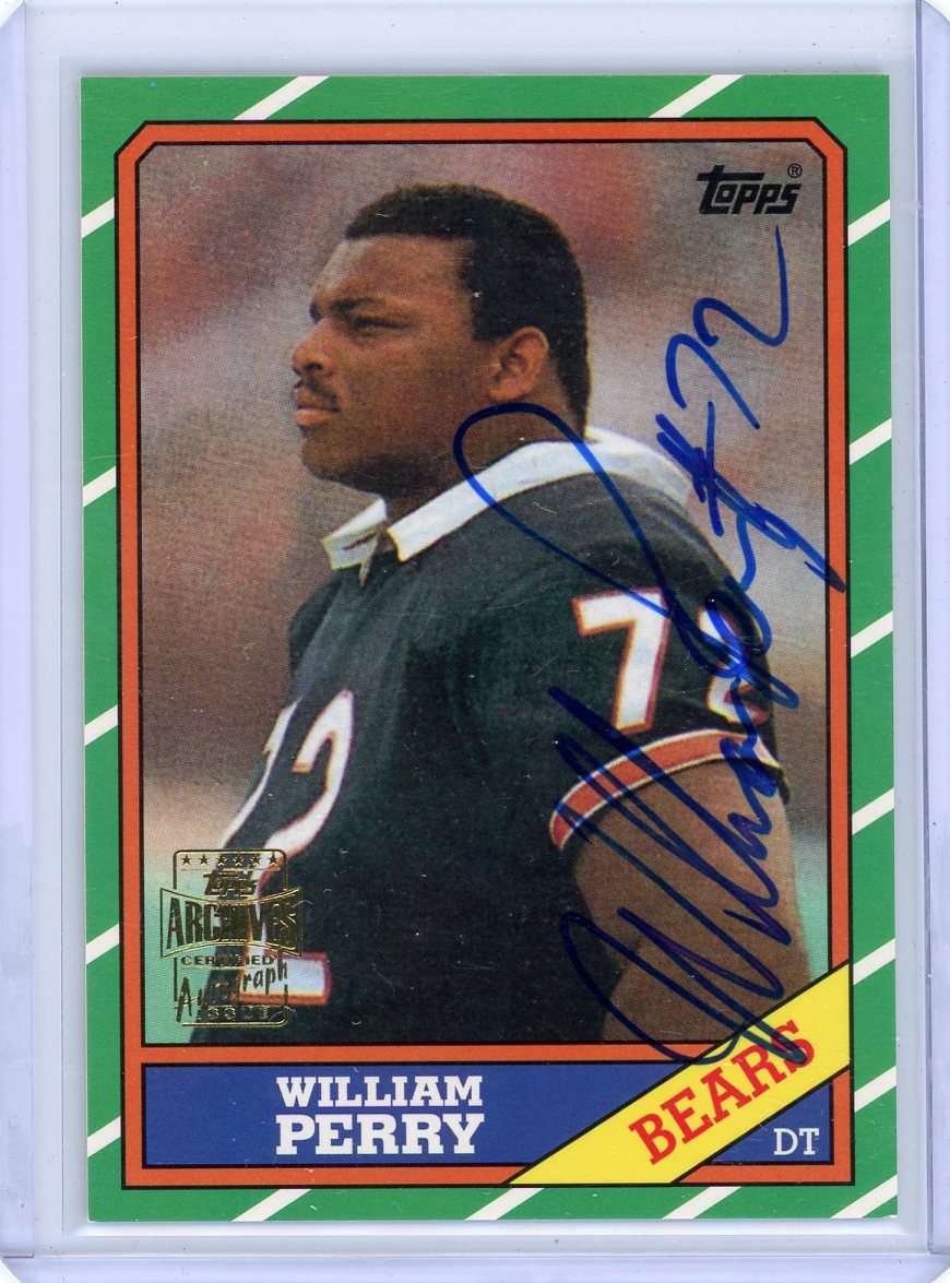 William Perry 2001 Topps Archives '86 Reprint Certified Autograph Issue