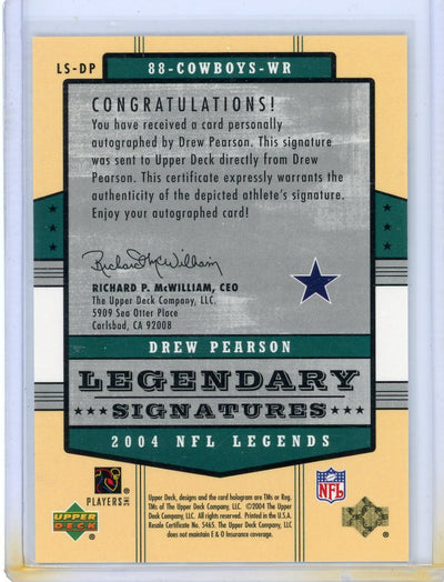 Drew Pearson 2004 Upper Deck NFL Legendary Signatures autograph