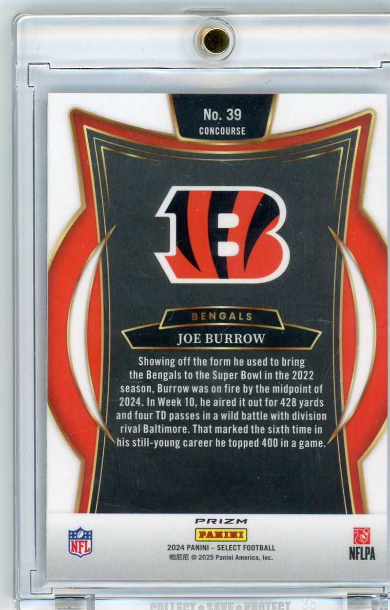 Joe Burrow 2024 Panini Select Zebra prizm sp