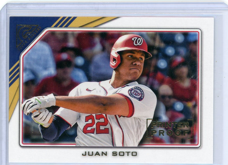 Juan Soto 2019 Topps Gallery Printer Proof