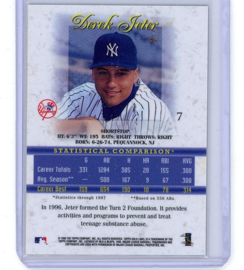 Derek Jeter 1998 Topps Gold Label 