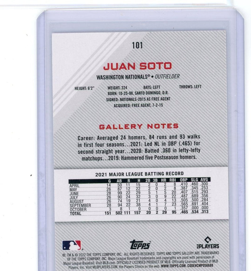 Juan Soto 2019 Topps Gallery Printer Proof