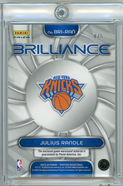 Julius Randle 2023-24 Panini Spectra Brilliance Patch #'d 4/5