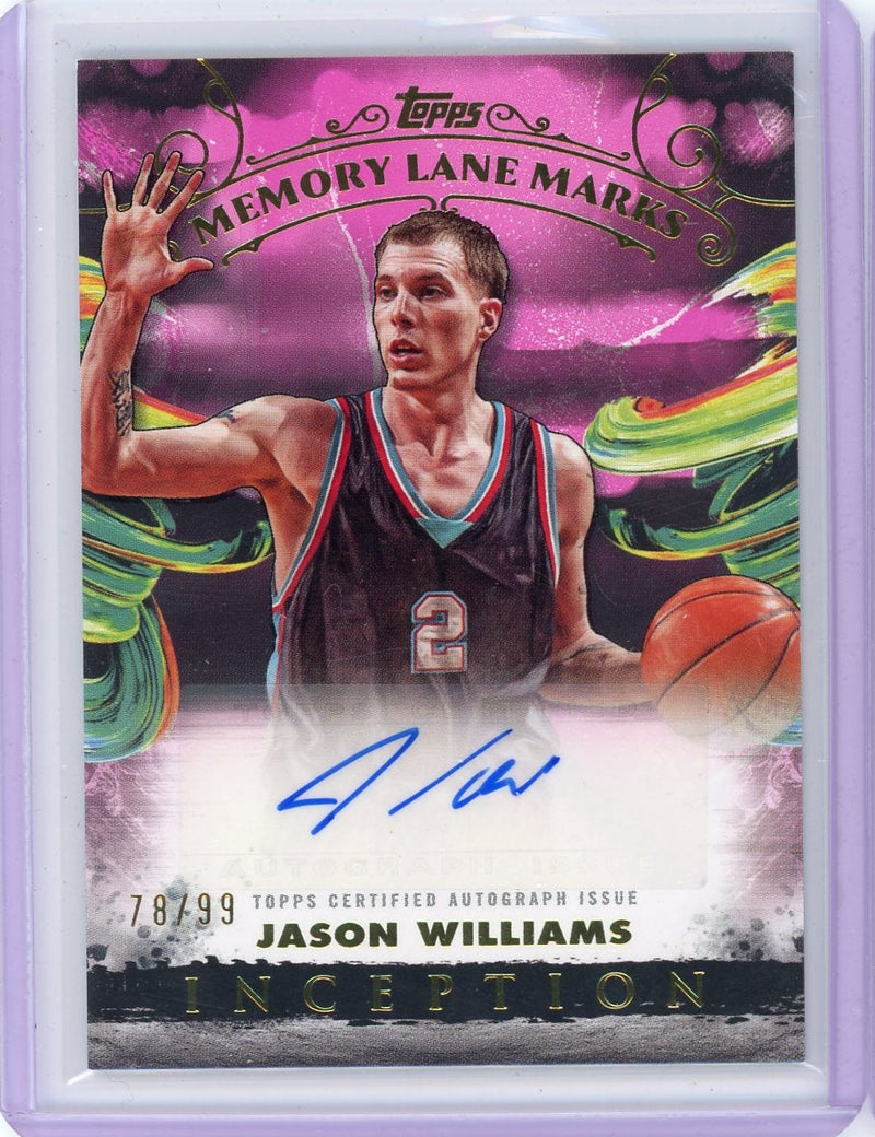 Jason Williams 2024-25 Topps Inception Memory Lane Marks autograph pink 