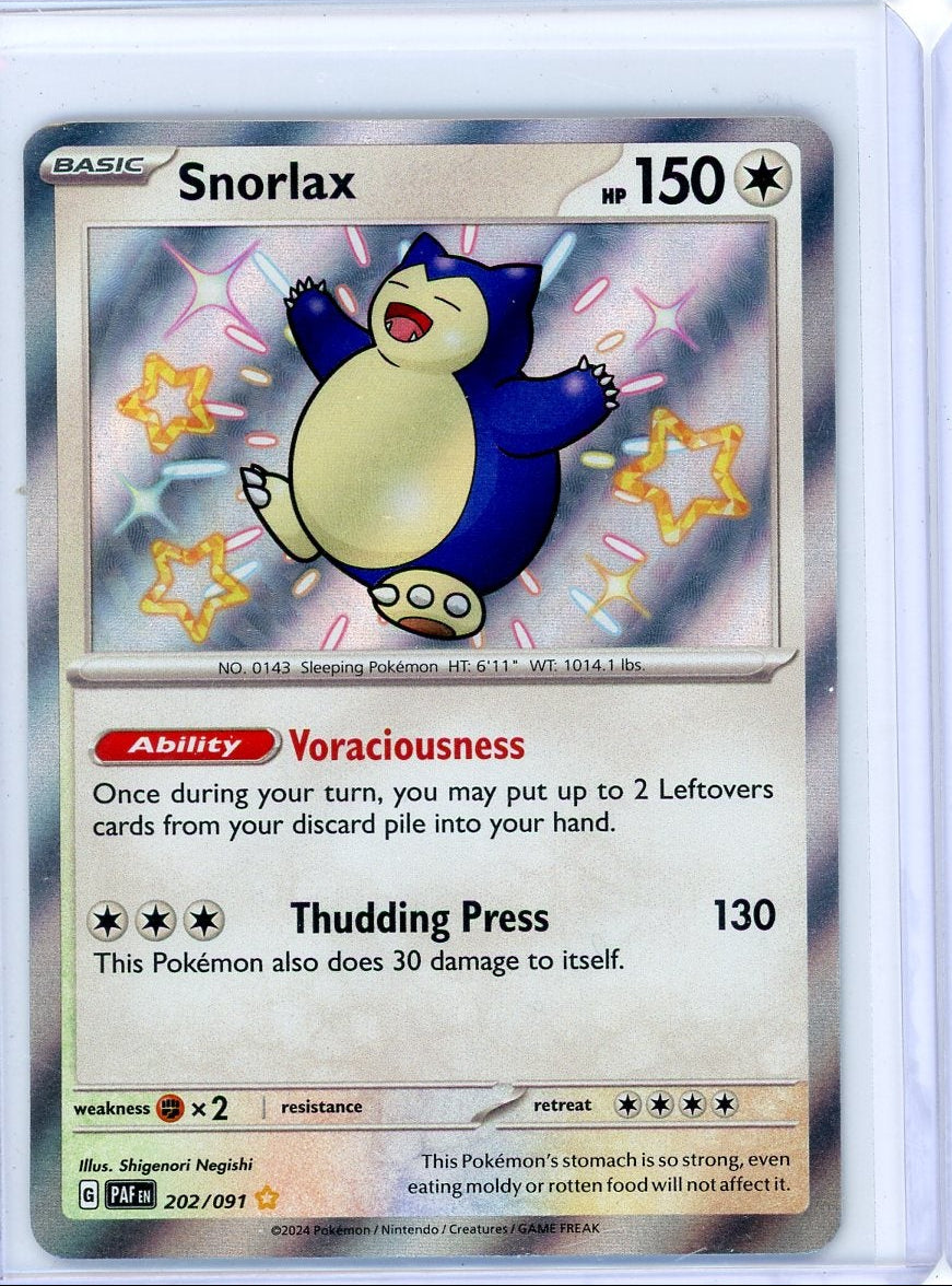 Snorlax Pokémon Paldean Fates Baby Shiny #202/091
