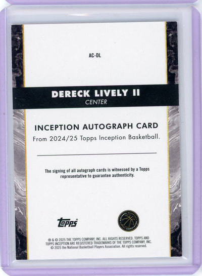 Dereck Lively II 2024-25 Topps Inception autograph blue #'d 02/25