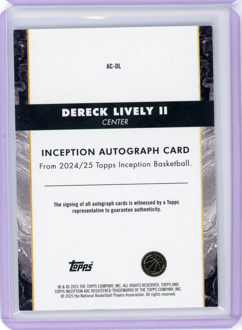 Dereck Lively II 2024-25 Topps Inception autograph blue 