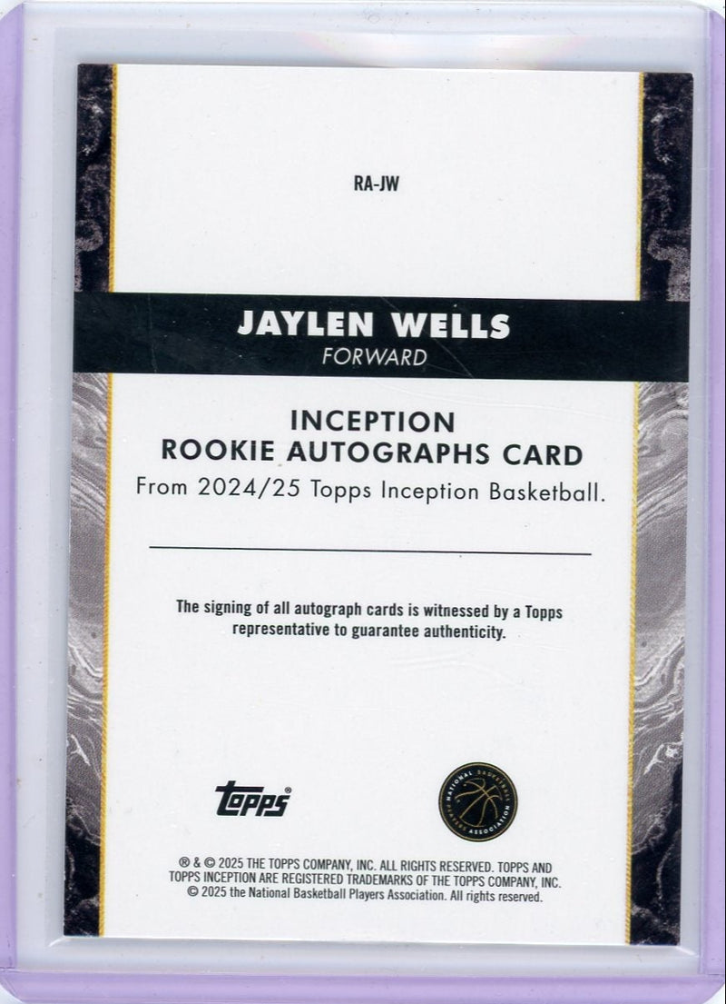 Jaylen Wells 2024-25 Topps Inception autograph rookie card