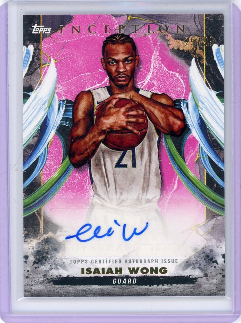 Isaiah Wong 2024-25 Topps Inception autograph pink 