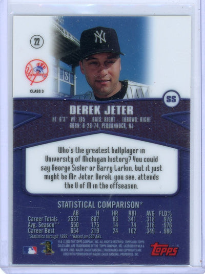 Derek Jeter 2000 Topps Gold Label Class 3