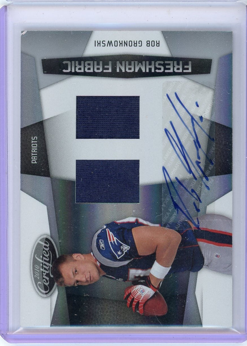 Rob Gronkowski 2010 Panini Certified Freshman Fabric autograph rookie card 