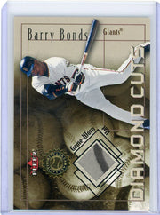 Barry Bonds 2001 Fleer Diamond Cuts game-used hat relic