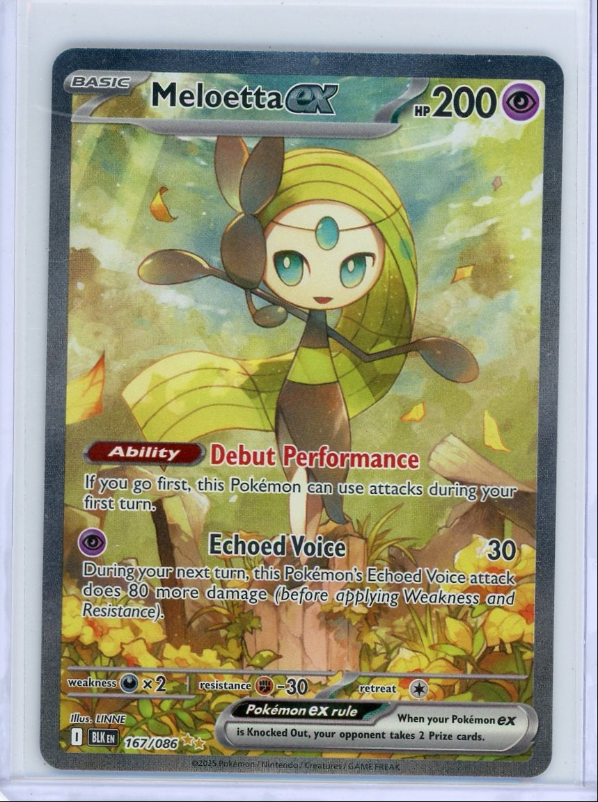 Meloetta ex Pokémon Black Bolt Special Illustration Rare #167/086