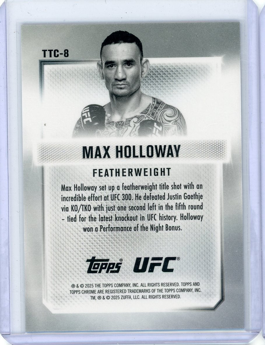 Max Holloway 2025 Topps Chrome Top of the Class blue ref. #'d 059/150