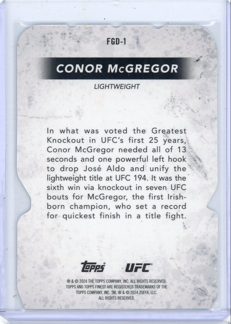 Conor McGregor 2024 Topps Finest Glove die-cut