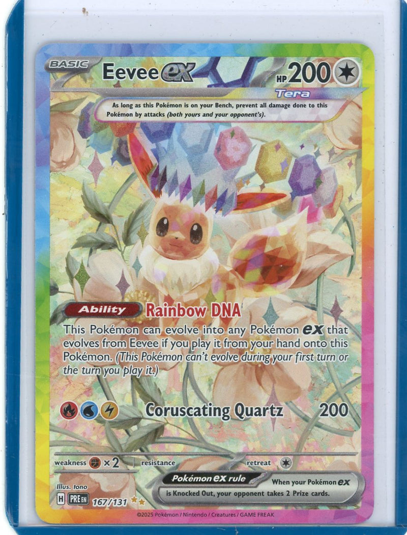 Eevee ex 2025 Pokemon Prismatic Evolution Special Illustration Rare holo 167/131