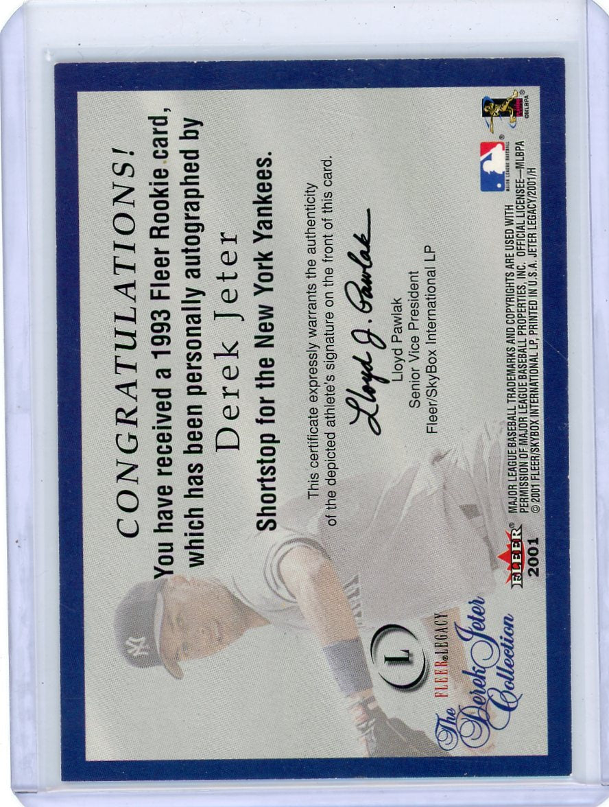 Derek Jeter 2001 Fleer '93 autograph rookie card