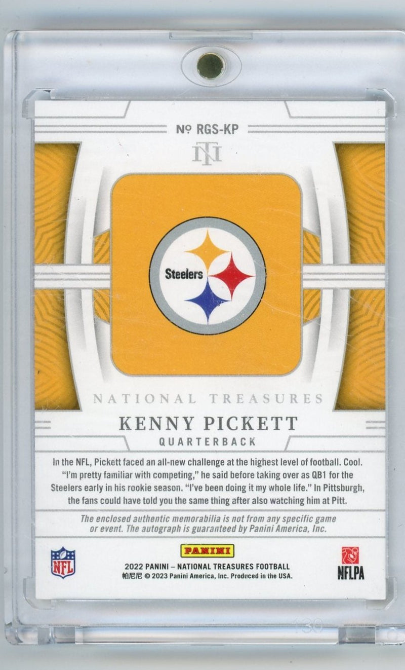 Kenny Pickett 2022 Panini National Treasures NFL Gear jersey/ball relic autograph RC 