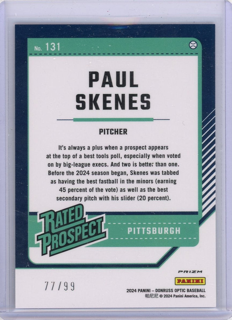 Paul Skenes 2024 Panini Donruss Optic Rated Rookie Red 