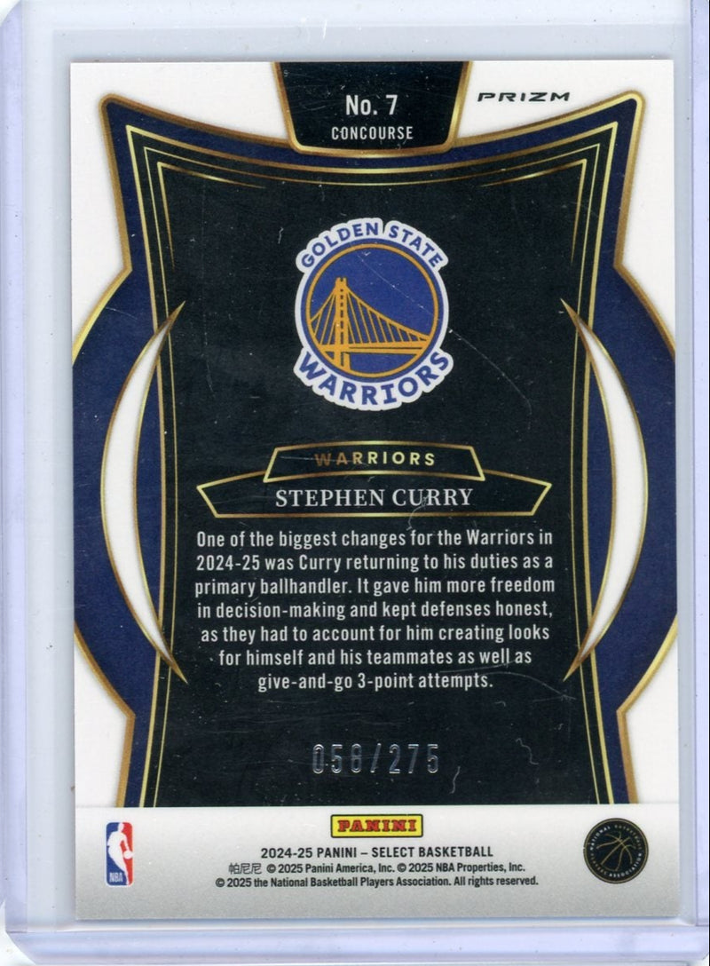 Stephen Curry 2024 Panini Select orange ice prizm 