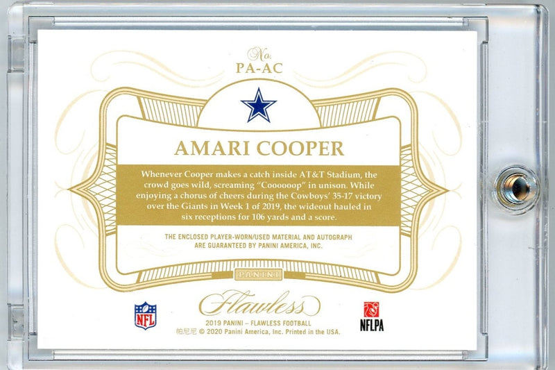 Amari Cooper 2019 Panini Flawless relic autograph green 