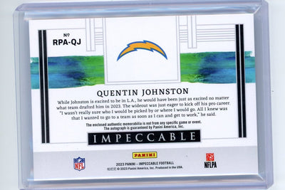 Quentin Johnston 2023 Panini Impeccable RPA #'d 81/99