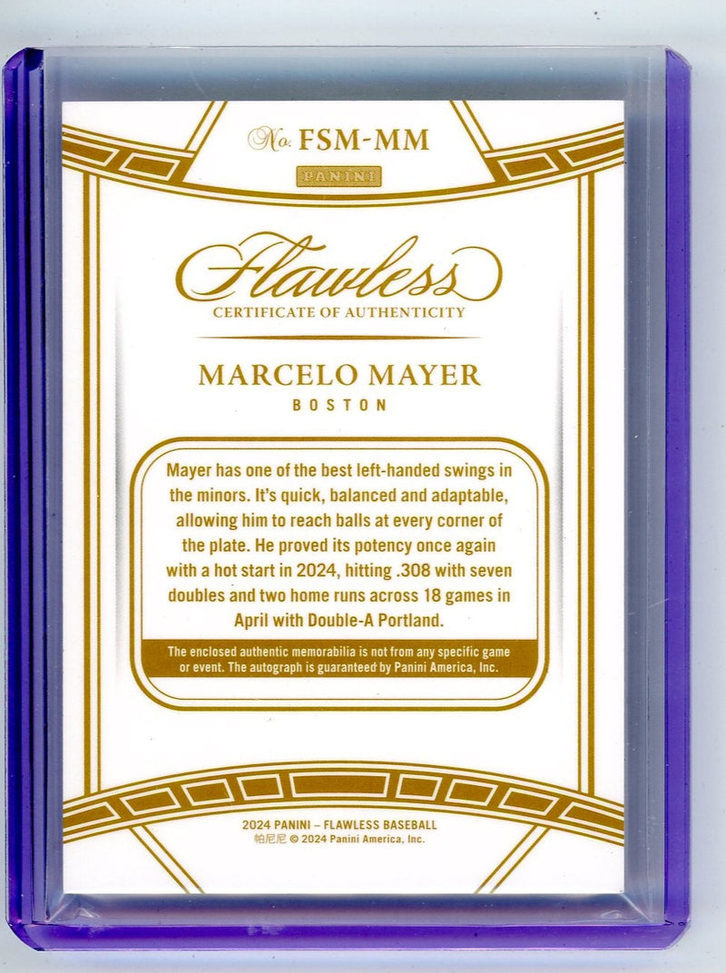 Marcelo Mayer 2024 Panini Flawless 3-color patch autograph 