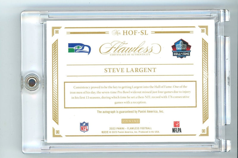 Steve Largent 2022 Panini Flawless HoF Autographs 