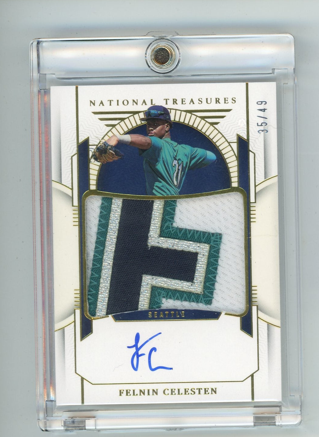 Felnin Celesten 2024 Panini National Treasures patch autograph #'d 35/49