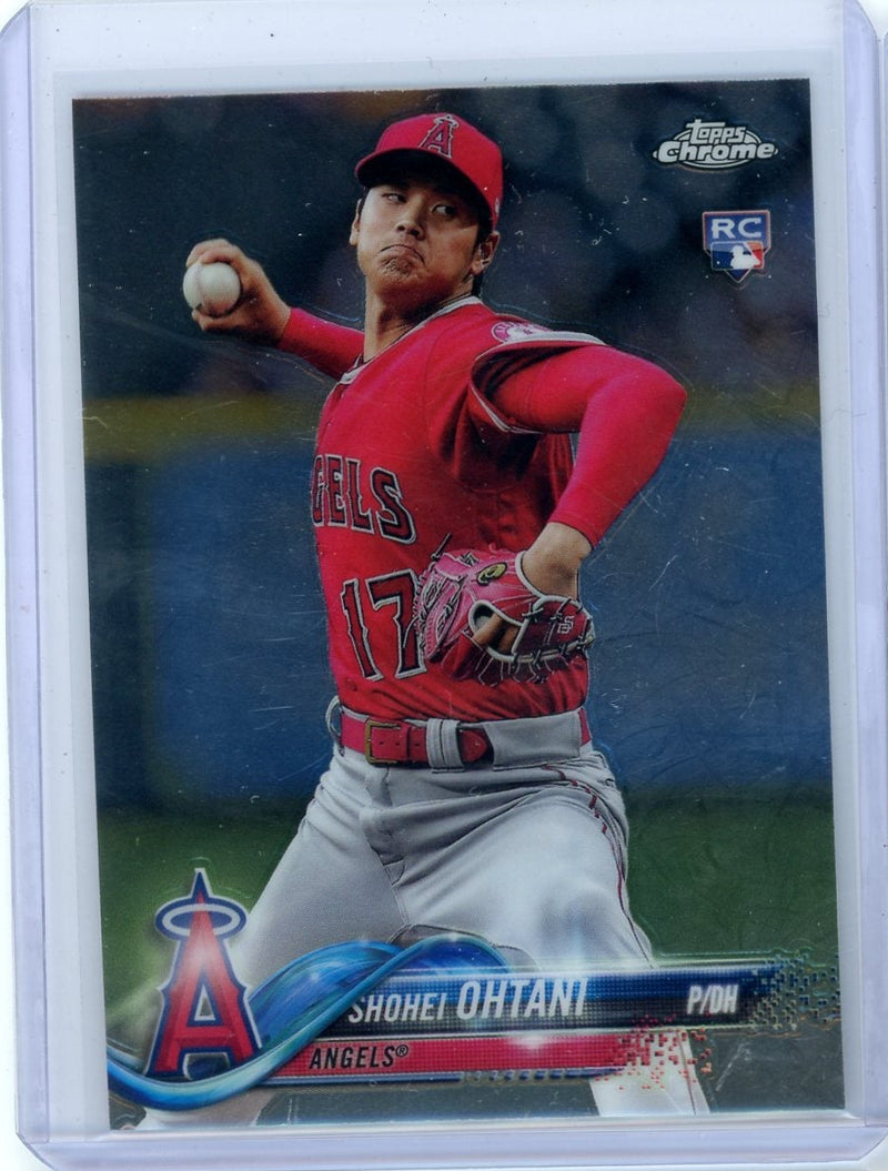 Shohei Ohtani 2018 Topps Chrome Update Pitching Rookie Card 