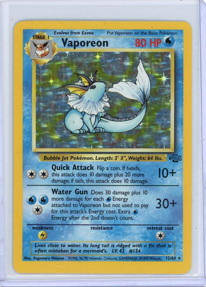 Vaporeon 1999 Pokemon Jungle holo 