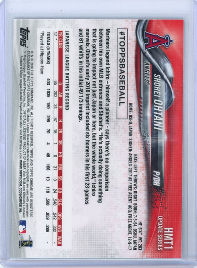 Shohei Ohtani 2018 Topps Chrome Update Pitching Rookie Card #HMT1
