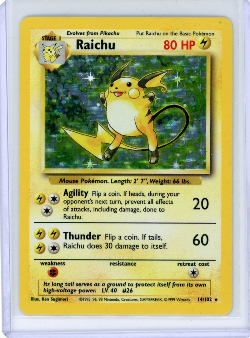 Raichu 1999 Pokemon Base Set holo 