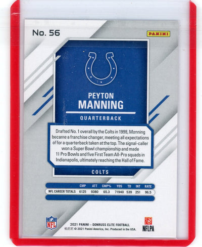 Peyton Manning 2021 Panini Donruss Elite RWB holo #'d 025/499