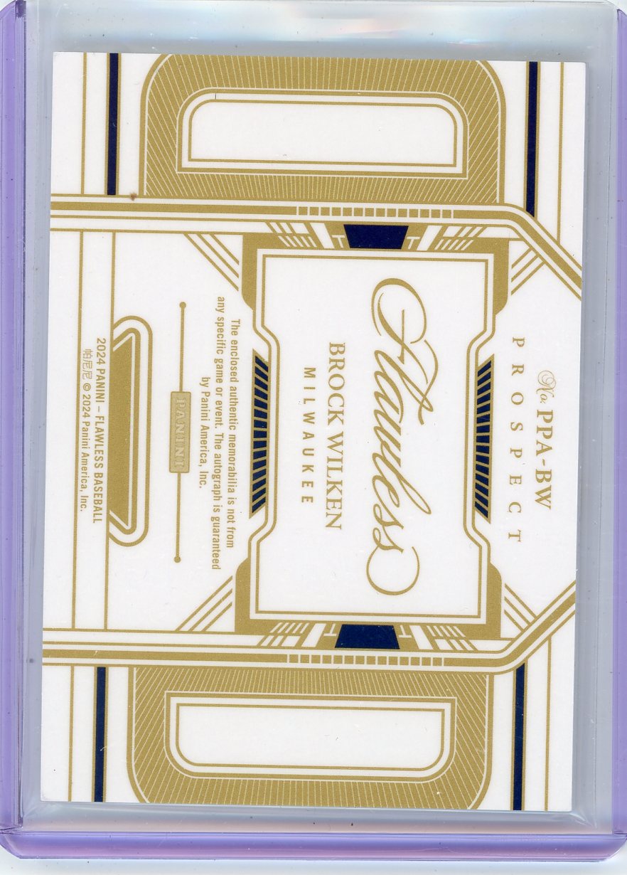 Brock Wilken 2024 Panini Flawless Prospect RPA gold #'d 03/10