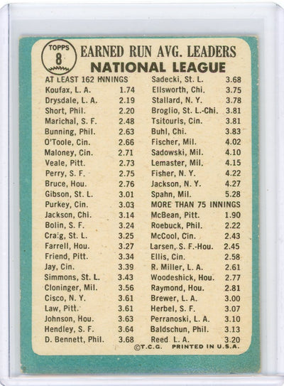 Sandy Koufax Don Drysdale 1965 Topps 1964 ERA Leaders #8