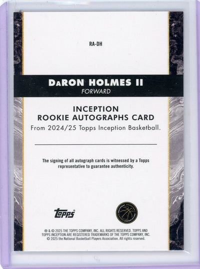 DaRon Holmes II 2024-25 Topps Inception autograph rookie card