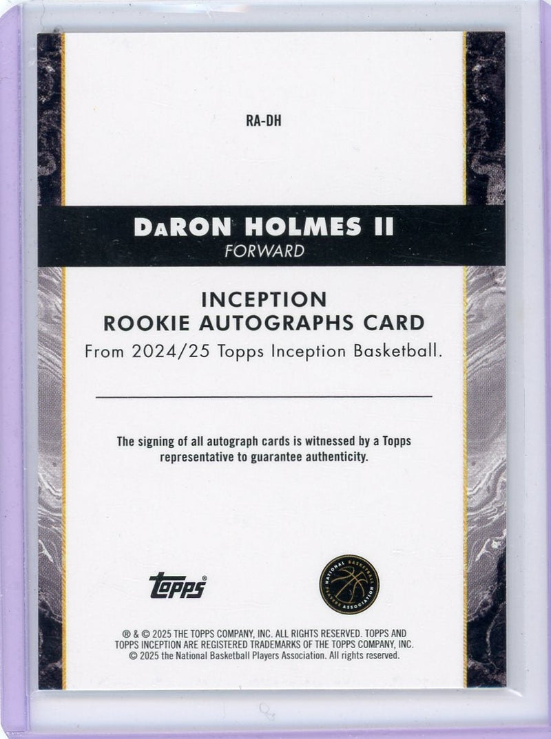 DaRon Holmes II 2024-25 Topps Inception autograph rookie card