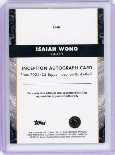Isaiah Wong 2024-25 Topps Inception autograph pink #'d 25/99