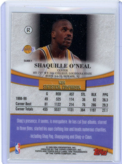 Shaquille O'Neal 1999 Topps Gold Label Class 1 #62