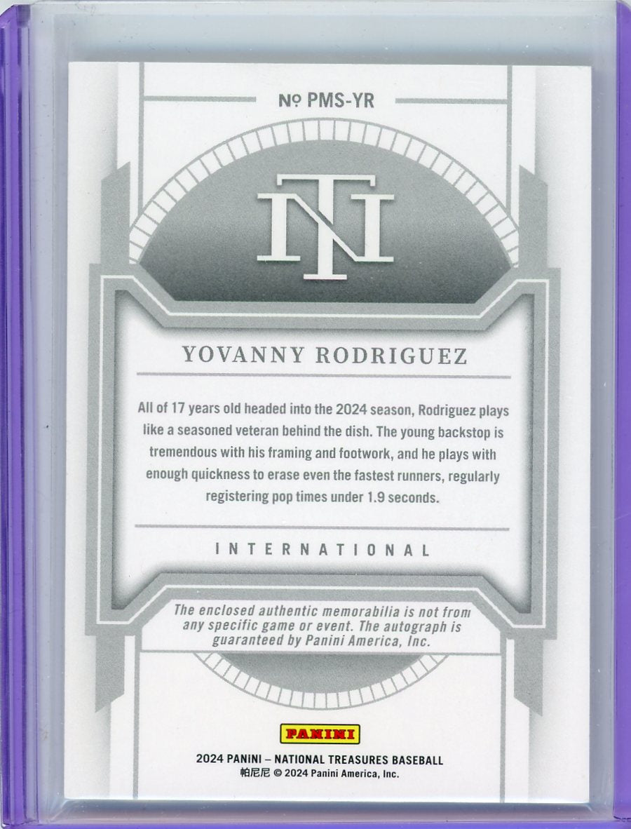 Yovanny Rodriguez 2024 Panini National Treasures patch autograph #'d 18/99