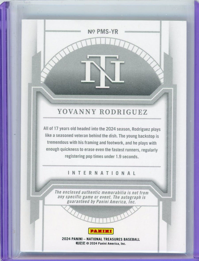 Yovanny Rodriguez 2024 Panini National Treasures patch autograph 