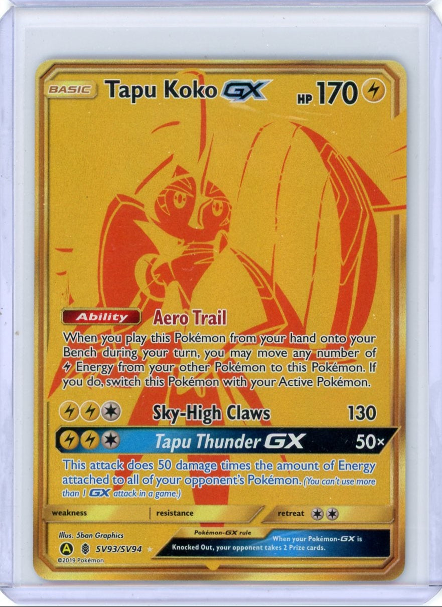 Tapu Koko gx 2019 Pokemon Hidden Fates #SV93/SV94