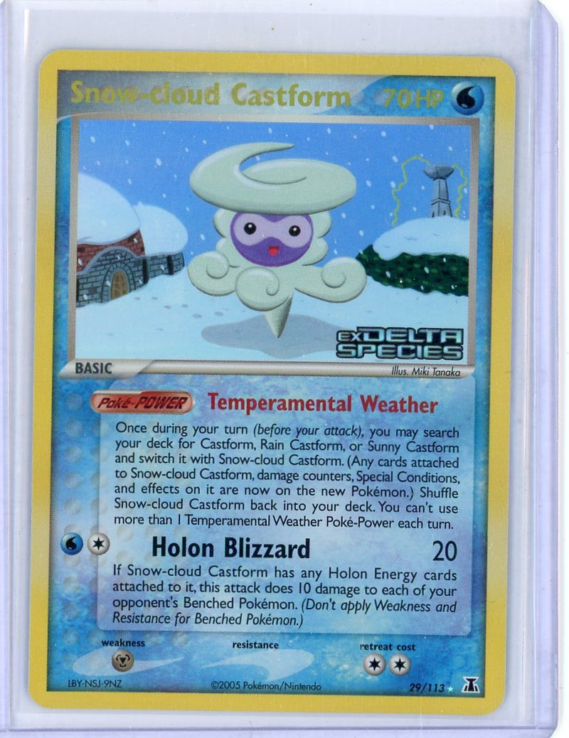 Snow-cloud Castform 2005 Pokemon EX Delta Species rare gold holo 29/113