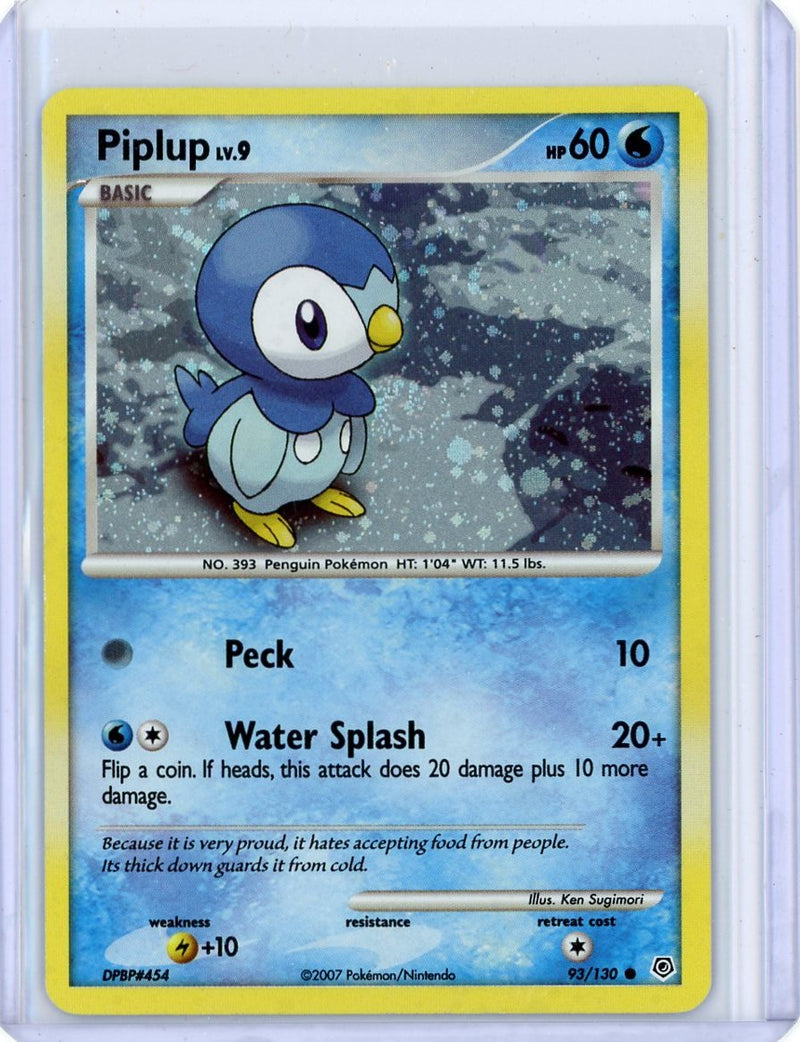 Piplup 2007 Pokemon reverse holo swirl 93/130