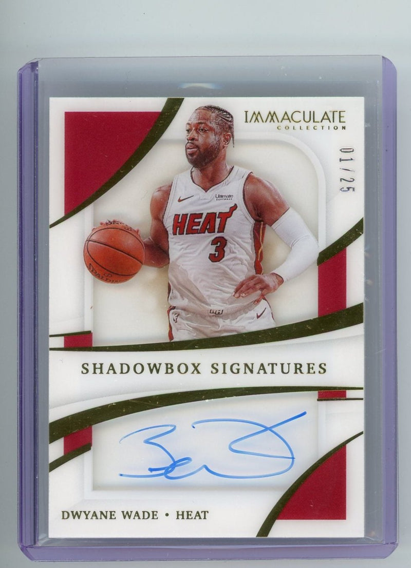 Dwyane Wade 2020-21 Panini Immaculate Shadowbox Signatures auto 