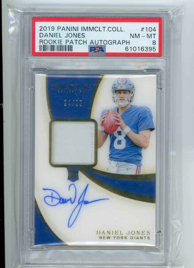 Daniel Jones 2019 Panini Immaculate Collection Rookie Patch Autograph 